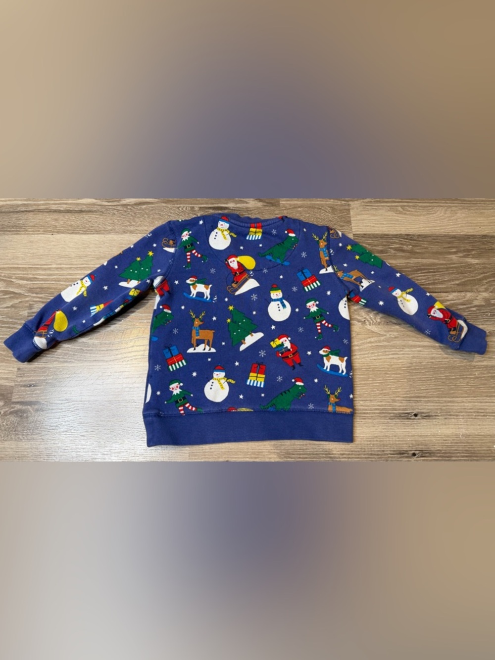 Mini Boden Holiday Sweatshirt 5–6Y Santa Snowman Reindeer Christmas Top Unisex - Picture 2 of 7